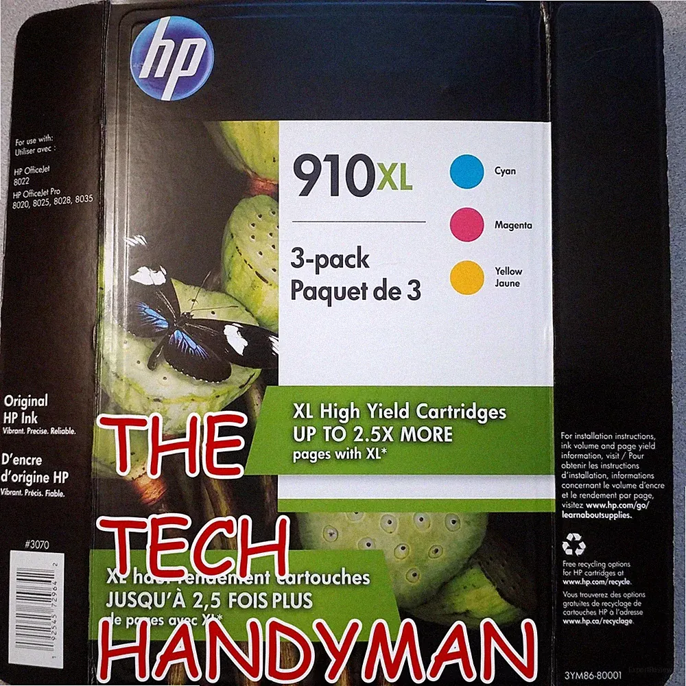 3-PACK HP GENUINE 910XL COLOR INK (RETAIL BOX) OFFICEJET 8015 8015e 8022