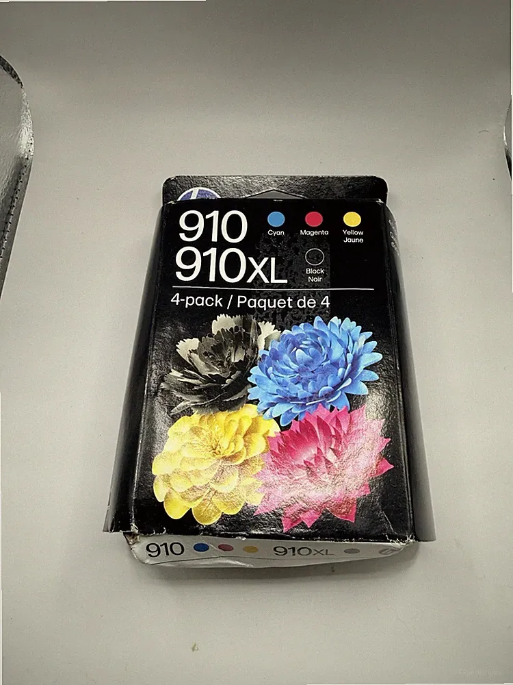 4-PACK ORIGINAL HP , 910XL BLACK & 910 COLOR INK OFFICEJET PRO 8028 Exp 10/2027