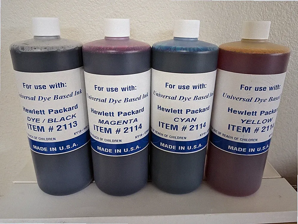 4x COMPATIBLE UNIVERSAL DYE BASED INK FOR HP AND CANON (C-Y-M-K) (4,000ML)
