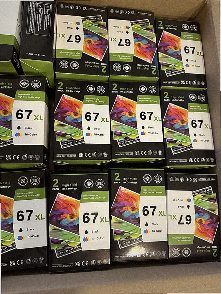 67XL Cartridges Replacement For Hp Ink 67XL Black Tri-Color Pack for HP Printers