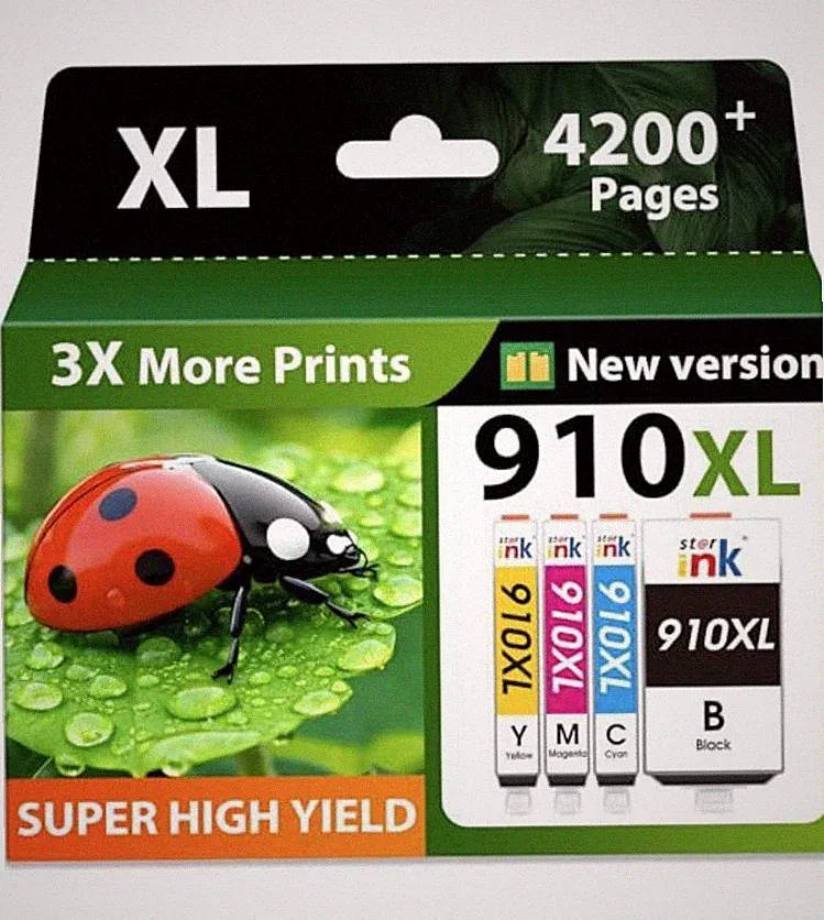 910xl ink cartridge Replacement For HP Printer 4Pk Black Cyan Yellow Magenta