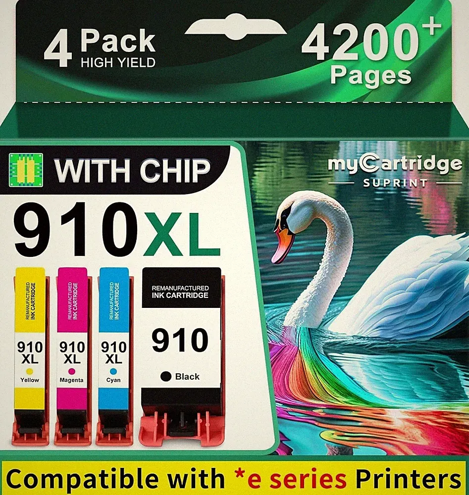 910XL Ink Cartridges for HP Printers Replacement for HP 910XL (4 PACK)