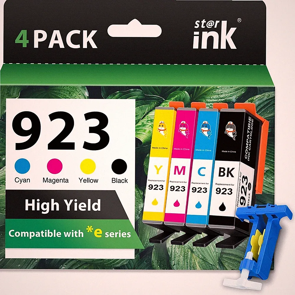 923 Ink Cartridges for HP Printers for HP OfficeJet Ink WITHOUT CHIP 4 Pack