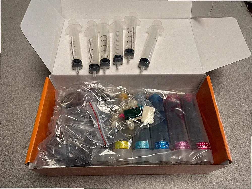 Continuous Ink Supply System HP 8250/3210/3310/8230 with ink/chip Bulk 12 pack