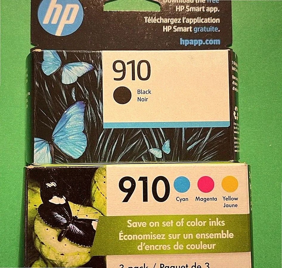 Genuine HP 910 Ink Cartridges-B/C/M/Y/ for HP8010 8028 Printer-OEM-4PK