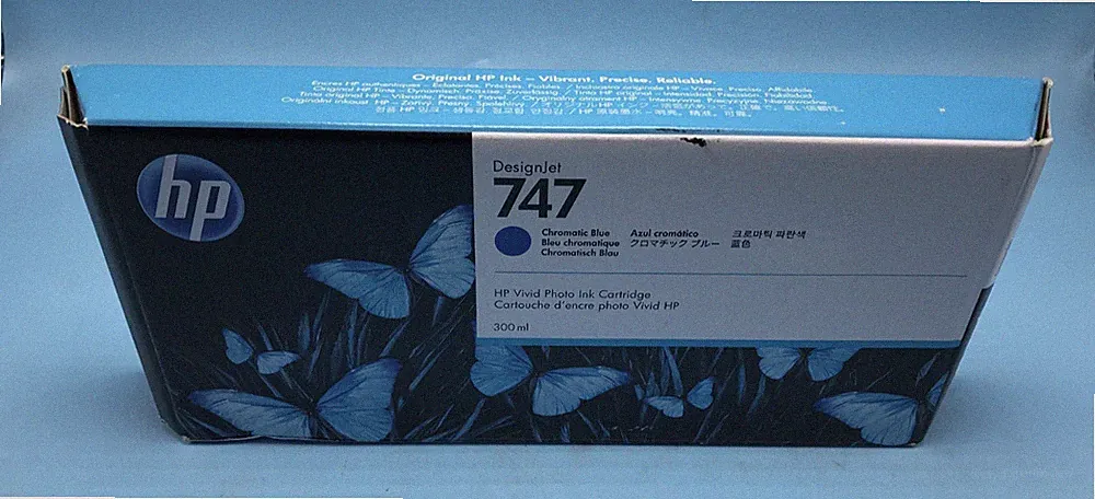 Genuine NEW HP 747 P2V85A DesignJet Vivid Photo Ink Cartridge Chromatic Blue