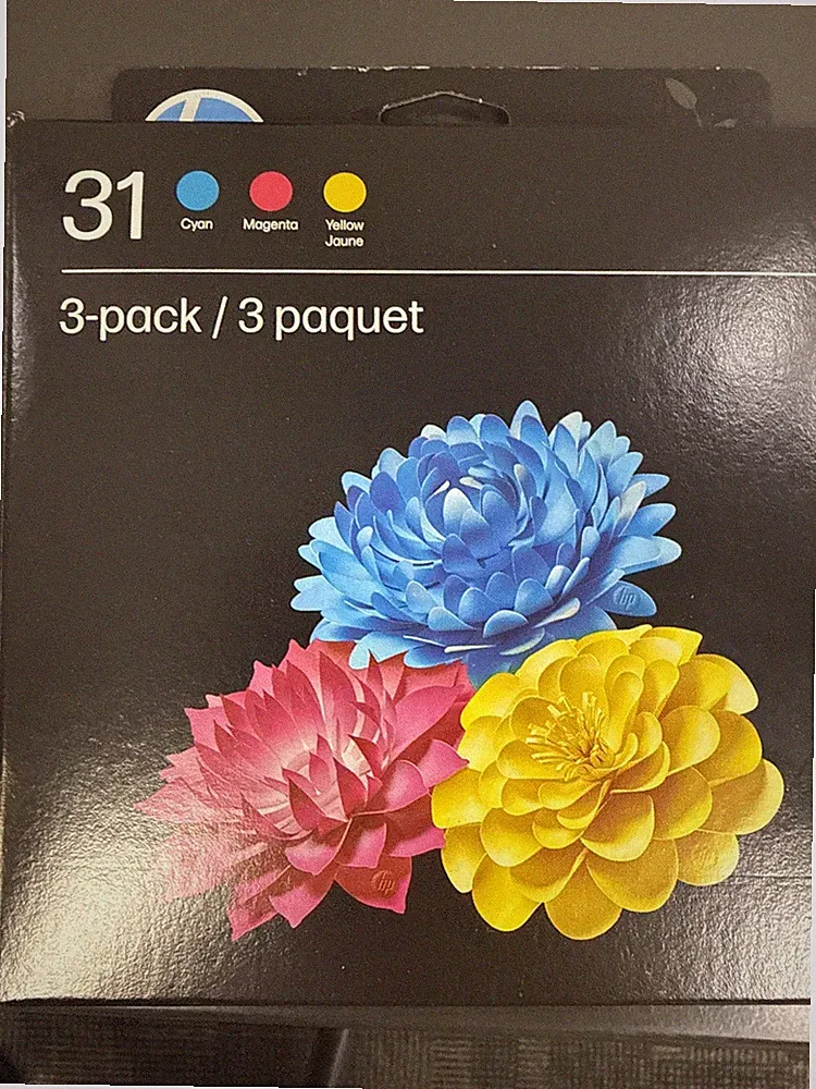 HP 31 Original Ink Bottle 3-Pack Cyan, Magenta, Yellow Expires 07/2027-sep 2028